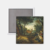 Das Wunder von Saint Hubert von Peter Paul Rubens Magnet (Vorderseite/Rückseite)