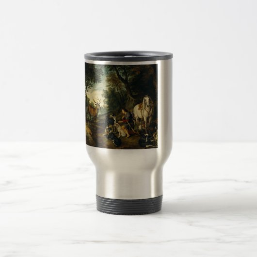 Das Wunder von Saint Hubert von Peter Paul Rubens Reisebecher (Mittel)