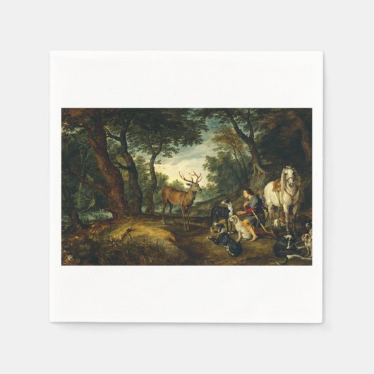 Das Wunder von Saint Hubert von Peter Paul Rubens Serviette (Vorderseite)
