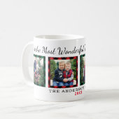 Das wunderbarste Karierte Weihnachtsfest-Foto der  Kaffeetasse (Vorderseite Links)