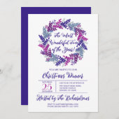 Das wunderbarste Lila Weihnachtsfest in der wunder Einladung (Vorne/Hinten)