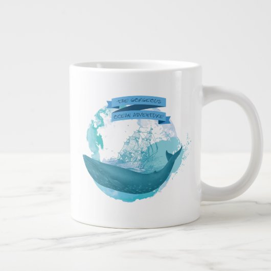 Das wunderschöne Erlebnisthema Ozean Jumbo-Tasse (Rechts)