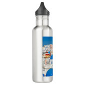 Das wunderschöne Oia in Santorin, Griechenland Edelstahlflasche (Links)