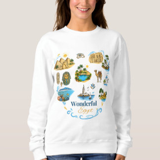 "Das wundervolle Ägypten" Illustrierte Reisecollag Sweatshirt