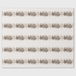 Das wundervolle Zeitalter des Dampflokomotivenantr Geschenkpapier