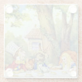 Das wütenden der Tee-Party des Hutmachers Glasuntersetzer (Rückseite)