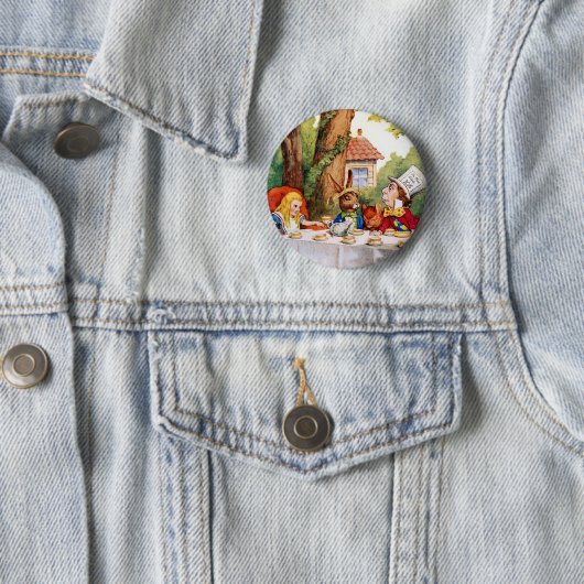 Das wütenden der Tee-Party des Hutmachers im Button (Beispiel)