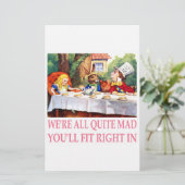 Das wütenden der Tee-Party des Hutmachers in der Briefpapier (Stehend Vorderseite)