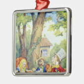 Das wütenden der Tee-Party des Hutmachers Silbernes Ornament (Links)