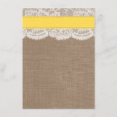 Das "Yellow Sand Dollar Wedding Menu" Menükarte (Rückseite)