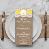 Das "Yellow Sand Dollar Wedding Menu" Werbekarte