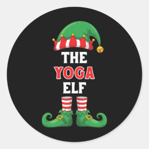 Das Yoga-Elfen-Shirt Lustiges Weihnachten für Yogi Runder Aufkleber