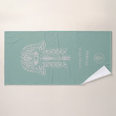 Das Yoga Studio Hamsa von Seafoam Green ist indivi Badehandtuch (Badehandtuch)