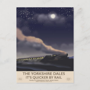Das Yorkshire Dales Railway Plakat Postkarte