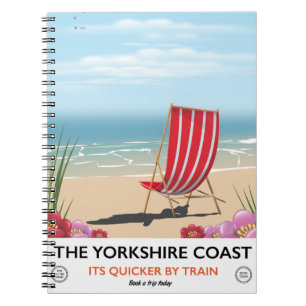 Das Yorkshire-Küsten-Vintage-Strandplakat Notizblock