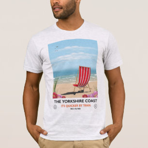 Das Yorkshire-Küsten-Vintage-Strandplakat T-Shirt