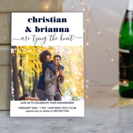 Das Zählen der Verlobung für das Knot Elegante Scr Einladung