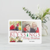 Das Zählen unserer Weihnachtsfotokarte Feiertagskarte (Stehend Vorderseite)