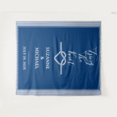 Das Zählen von Knot Nautical Navy Blue Foto Hinter Wandteppich (Vorderseite (Horizontal))