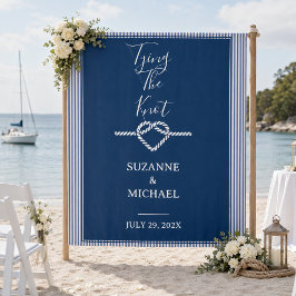 Das Zählen von Knot Nautical Navy Blue Foto Hinter Wandteppich