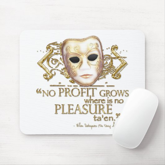 Das Zähmen des Spitzmaus-Zitats (Goldversion) Mousepad (Mit Mouse)