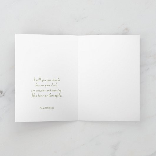 Das zebra-Gruß-Karten-Psalm-139:14 Karte (Innenseite)