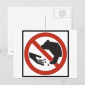 Das Zeichen "Bären" darf nicht Gefüttert werden Postkarte (Vorne/Hinten)