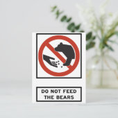 Das Zeichen "Bären" darf nicht Gefüttert werden Postkarte (Stehend Vorderseite)