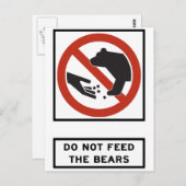 Das Zeichen "Bären" darf nicht Gefüttert werden Postkarte (Vorne/Hinten)
