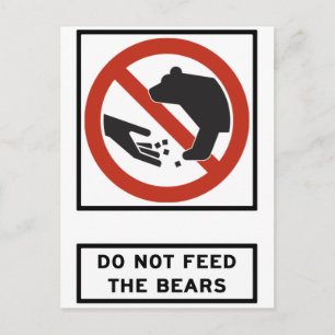 Das Zeichen "Bären" darf nicht Gefüttert werden Postkarte