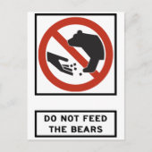 Das Zeichen "Bären" darf nicht Gefüttert werden Postkarte (Vorderseite)