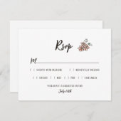 Das Zeichen der Hochzeit sagt rustikale Doodle Flo RSVP Karte (Vorne/Hinten)