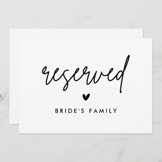 Das Zeichen für die Hochzeit einer modernen Braut Ankündigung (Vorne/Hinten)