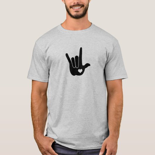 Das Zeichen-SprachLiebe-HandT - Shirt der Männer (Vorderseite)