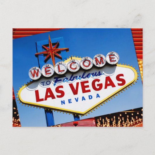 Das Zeichen "Willkommen bei Fabulous Las Vegas" Postkarte (Vorderseite)