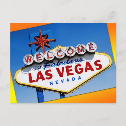 Das Zeichen "Willkommen bei Fabulous Las Vegas" Postkarte (Vorderseite)