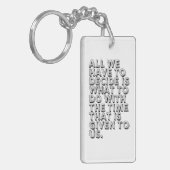 Das Zeitgewicht Schlüsselanhänger (Vorderseite links)