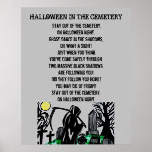 DAS ZEMETÄR IM HALLOWEEN Gedicht Poster