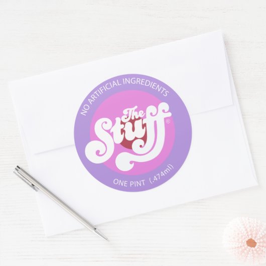 Das Zeug Runder Aufkleber (Umschlag)