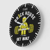 Das Ziegelhaus, die Ziegelsteine, gebaut - Gym L Große Wanduhr (Winkel)