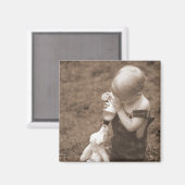 Das Ziegenmagnet fütternd Magnet (Vorderseite/Rückseite)