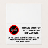 Das Zimmer war sauber und das Bad war sehr sauber. Visitenkarten (Außenseite Aufgefaltet)