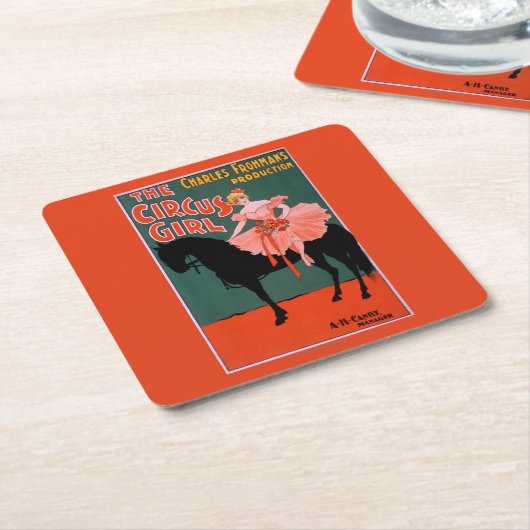 Das Zirkus-Mädchen - Frau auf PferdeTheater- Rechteckiger Pappuntersetzer (angewinkelt)