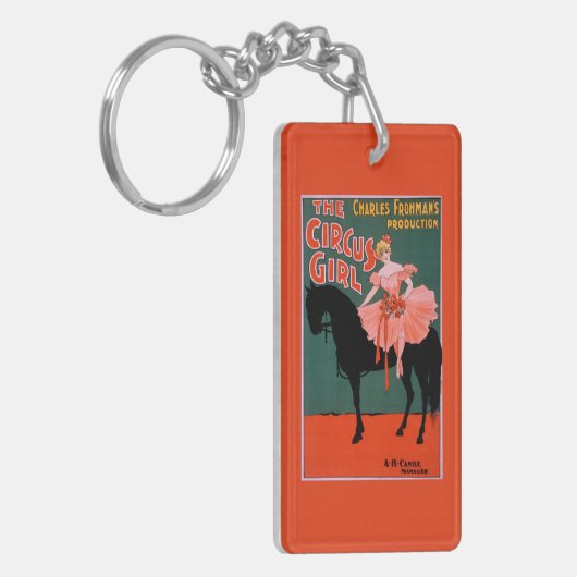 Das Zirkus-Mädchen - Frau auf PferdeTheater- Schlüsselanhänger (Vorderseite links)