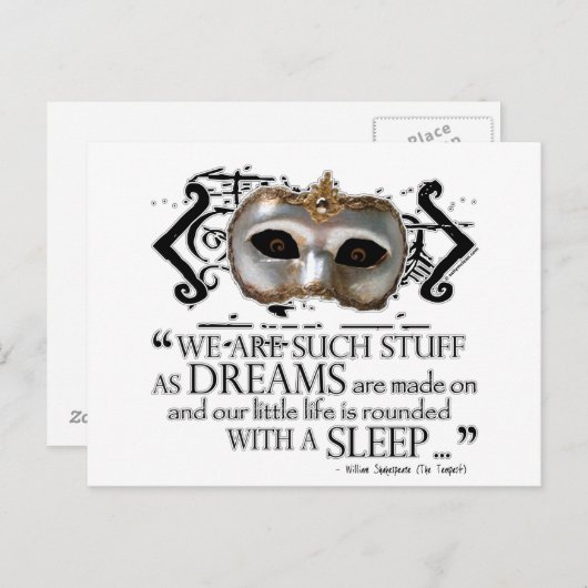 Das Zitat der Tempest Postkarte (Vorne/Hinten)