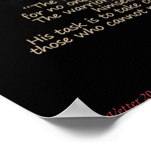 Das Zitat des Bull-Kriegers. Poster (Ecke)