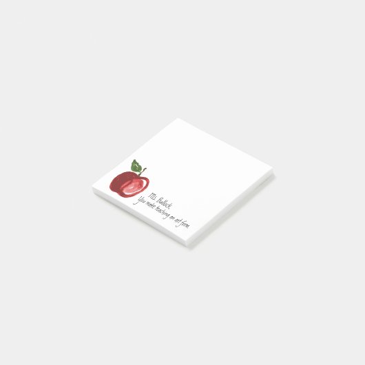 Das Zitat des Lehrers mit Apple personalisierte 3 Post-it Klebezettel (angewinkelt)