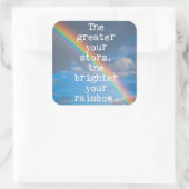 Das Zitat Ihres Sturms Quadratischer Aufkleber (Tasche)