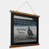 Das Zitat von Raven Edgar Allen Poe Wandteppich Mit Holzrahmen (Gewinkelt)