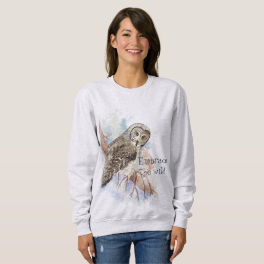 Das Zitat "Wildtiere" mit Eule Sweatshirt (Vorne ganz)
